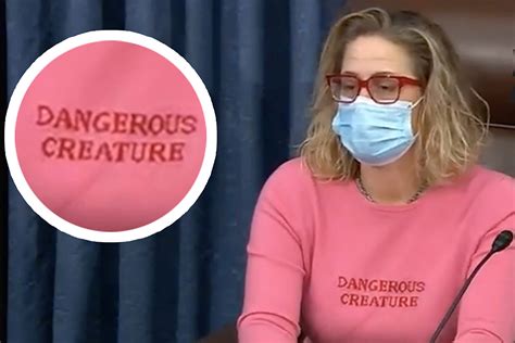 Sen. Kyrsten Sinema presides in hot pink Dangerous Creature shirt